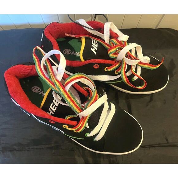 Propel 2.0 - Black/Reggae HEELYS Wheeled Sneaker - Youth/Mens Sz 7 - New In Box - Picture 4 of 8